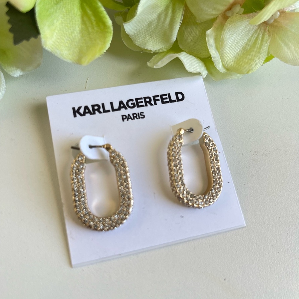 Karl Lagerfeld Silver Textured Earrings